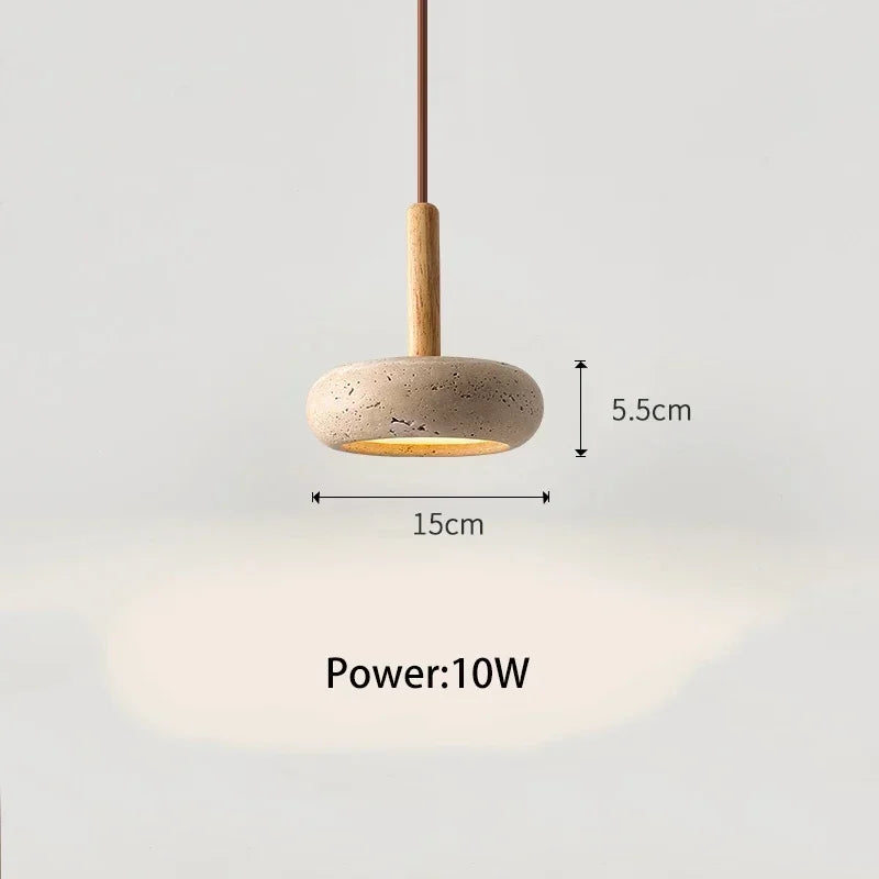 LumiStone Pendant Lamp – Natural Stone & Wood Elegance
